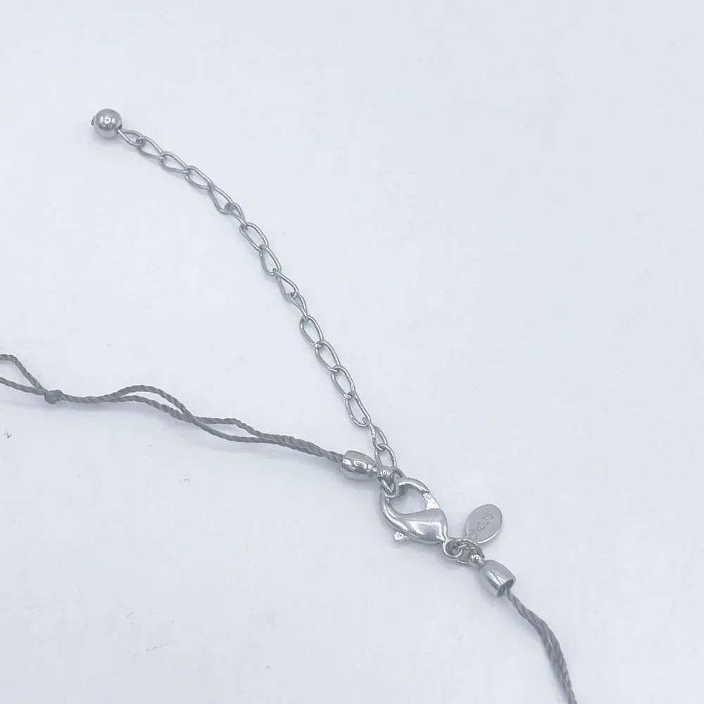 Chico's Silver Multi White & Crystal Small Beads Necklace Long - Picture 6 of 6